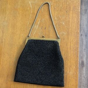 Vintage Whiting & Davis Black Mesh Wristlet